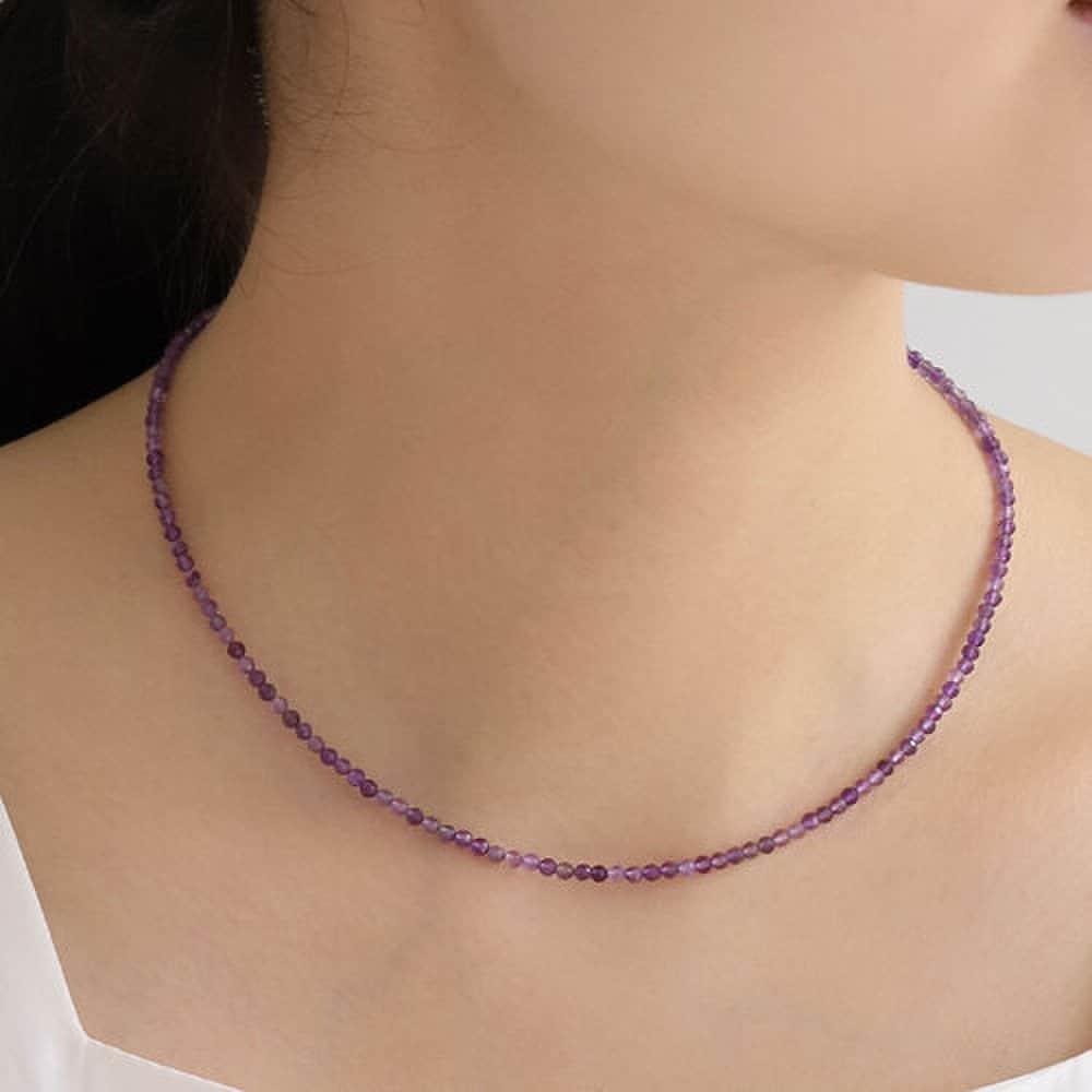 Ожерелье из аметиста из натурального камня 14 карат