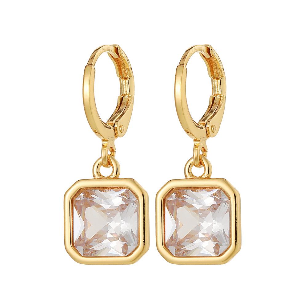 Квадратные серьги-капли с цирконом, новые женские модные украшения, серьги-гвоздики с дикой индивидуальностью