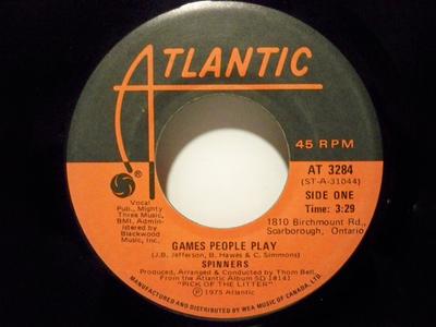 7-дюймовые ПЛАСТИНКИ - Игры, в которые играют люди AT3284 Atlantic 1975 Канада Соул/Фанк Б/У