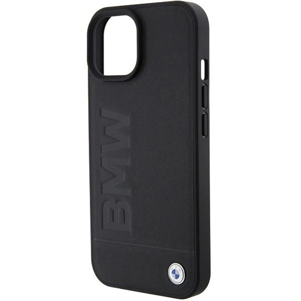 Bmw Leather Hot Stamp Case For Iphone 15 - Black