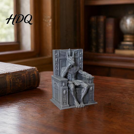 Антиударная Прочная Фигурка Анубиса Сидящего на Троне Статуя Ладонью 3D Печать Тонкая