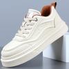 2024 Autumn and Winter New Men's Lightweight Casual Leather Shoes Men's Handmade Online Sports Style Versatile Board Shoes White 6030