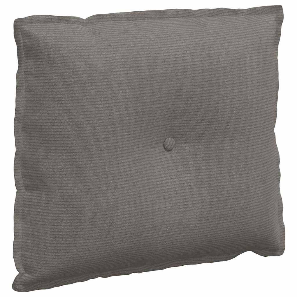Back Cushion Light Grey 60 x 50 cm Corduroy Fabric