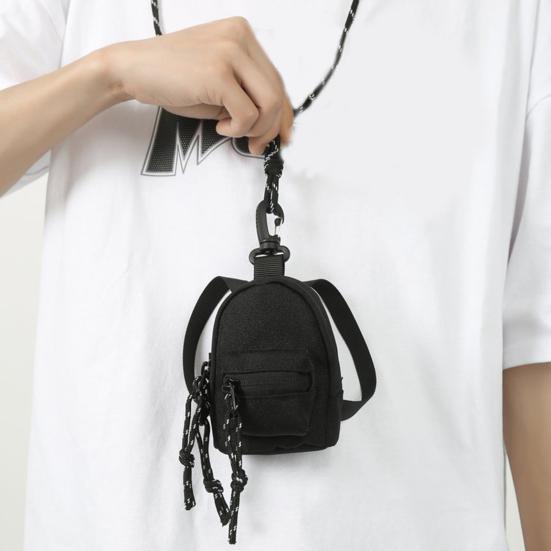 Мини-кошелек на шею с карабином в стиле хип-хоп, изменение формы рюкзака, школьная сумка для монет, сумка для хранения, украшение, подвеска