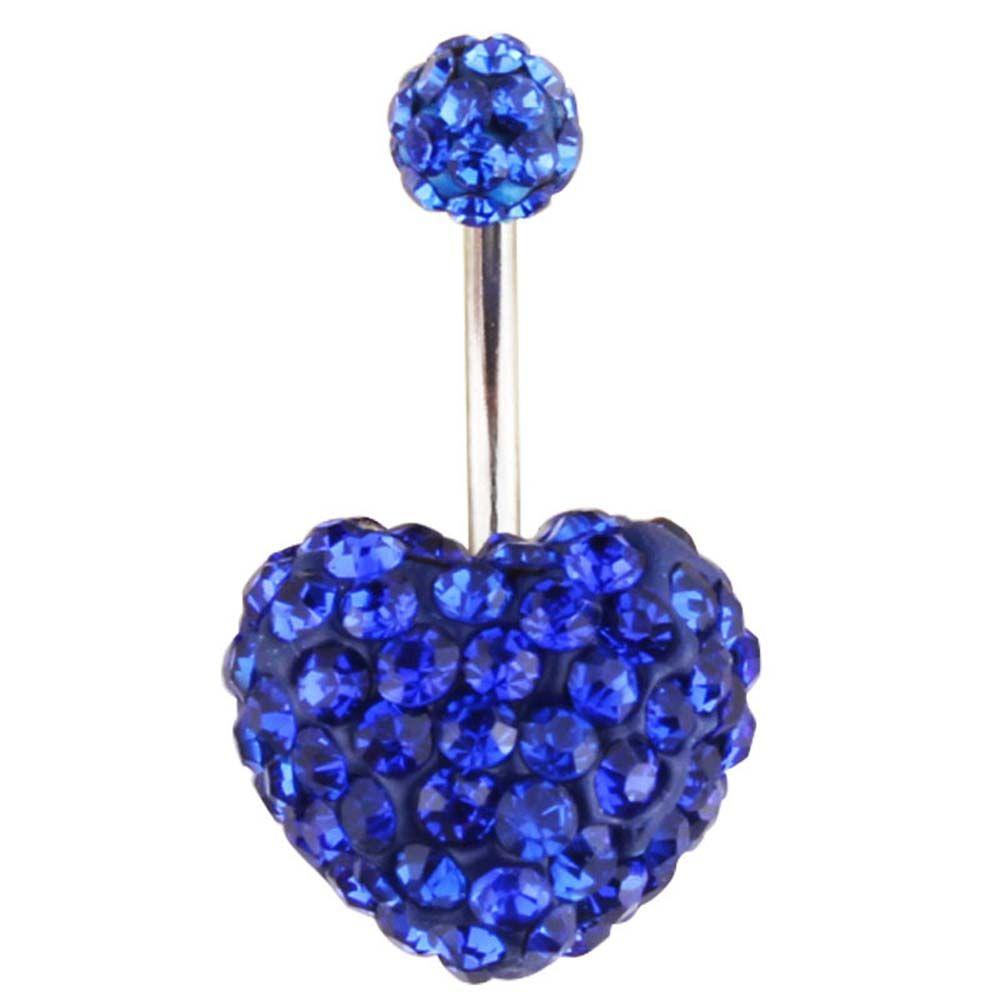 Heart-shaped Crystal Stainless Steel Umbilical Ring Navel Piercing Body Piercing Belly Button Rings