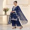 Majestic Embroidered Georgette Palazzo Suit Set