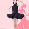 Latin Dance Dress For Girls Competition Ballroom Dancing Salsa Samba Cha Cha Tango Sleeveless Line Practice Costume Kids Child