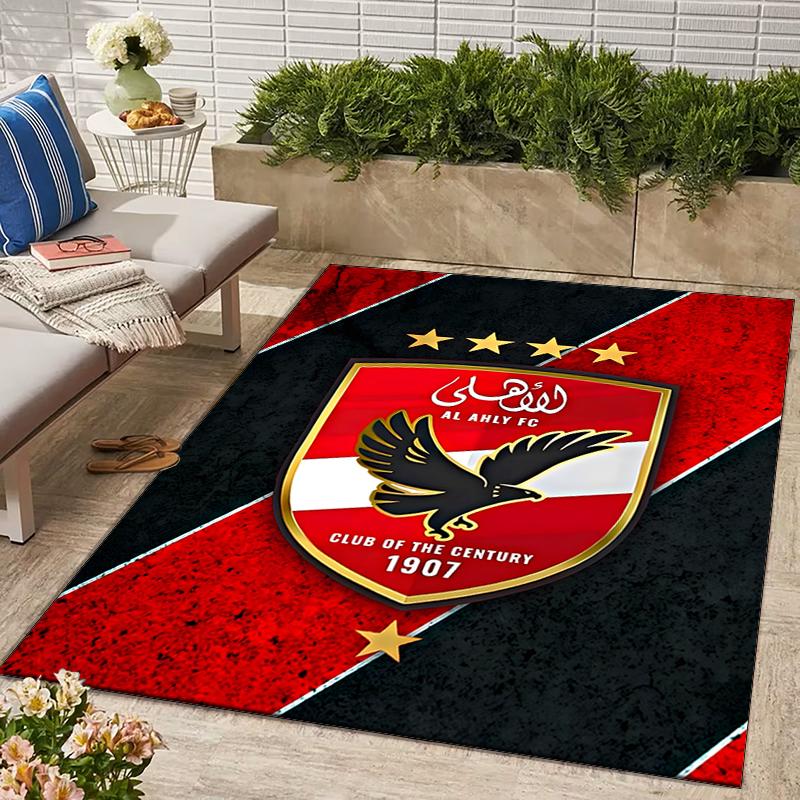 Al Ahly FC Design Area Rug - Non-Slip, Soft & Cozy Floor Mat for Living Room, Bedroom, Office - Indoor/Outdoor Decorative Carpet