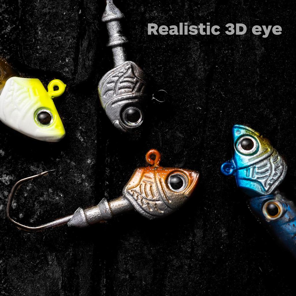 Goture Джиг-головка 5 цветов Набор из 25 штук Кейс Джиг-головка Аджинг Головка Медовая креветка Морская рыбалка Морской окунь Набор приманок 7/10/14/21/28/32г [Хранение в комплекте]