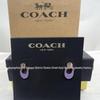 COA Серьги-гвоздики Coach с логотипом C, разноцветные стразы, позолоченные: Художественный, Универсальный, Роскошная мода