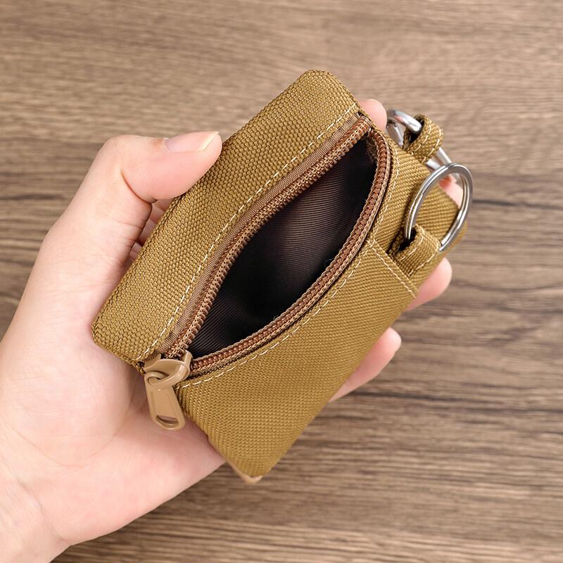 Молодежный холщовый мини-кошелек для ключей для студентов, маленькая сумка для денег и карт, тканевый детский простой мешочек на молнии