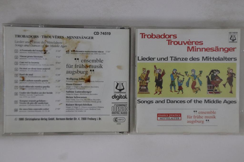 CD ENSEMBLE FUR FRUHE MUSIK AUGSBURG - Трубадуры, Труверы, Миннезингеры CD74519 CHRISTOPHORIS Не Япония Классическая Б/У