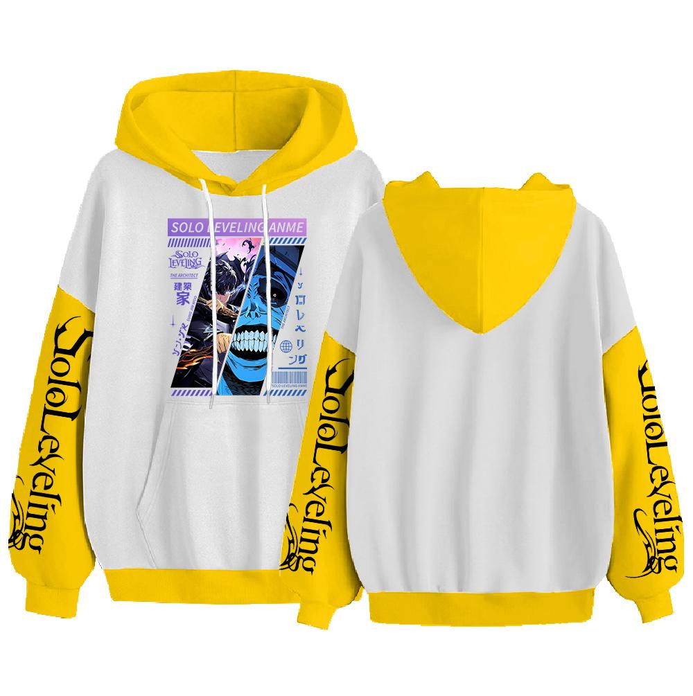 Худи с графическим принтом Сон Джин У Аниме Поднятие уровня в одиночку Одежда Мужская Женская Толстовки Повседневная Свободная Толстовка Уличная одежда Харадзюку
