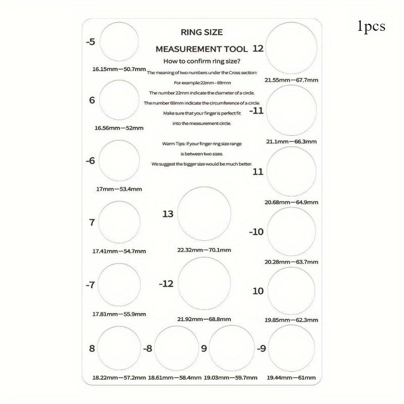 1pc Ring Sizing Card - European & US Size Conversion Chart with Measurement Circumference Guide, Durable Cardboard Jewelry Making Tool