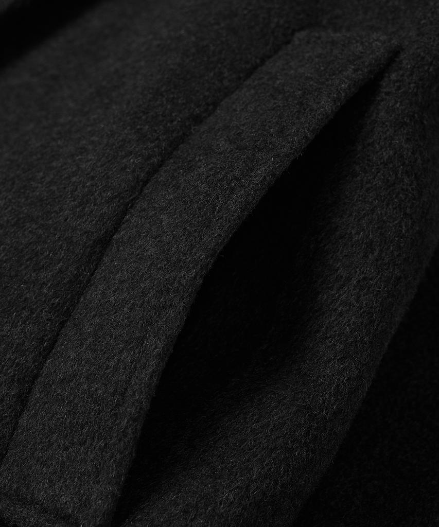 EUGGEN Cashmere Balmacaan Robe Coat_Black
