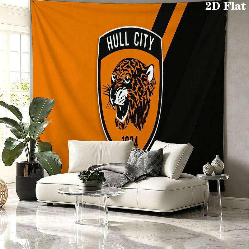 Hull City Wall tapestry, aesthetic printed fabric blanket, suitable for bedroom, living room, and home decor.