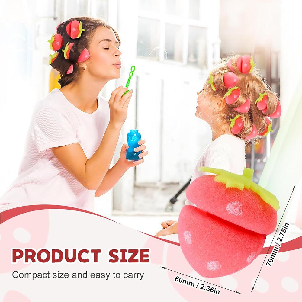 Клубничные бигуди без нагрева Клубничные бигуди из пеноматериала Клубничные бигуди для женщин Клубничные бигуди-губки для кудрей Парикмахерская Инструмент для укладки вьющихся волос