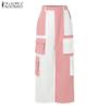 ZANZEA Womens Casual Patchwork Loose Long Cargo Pants