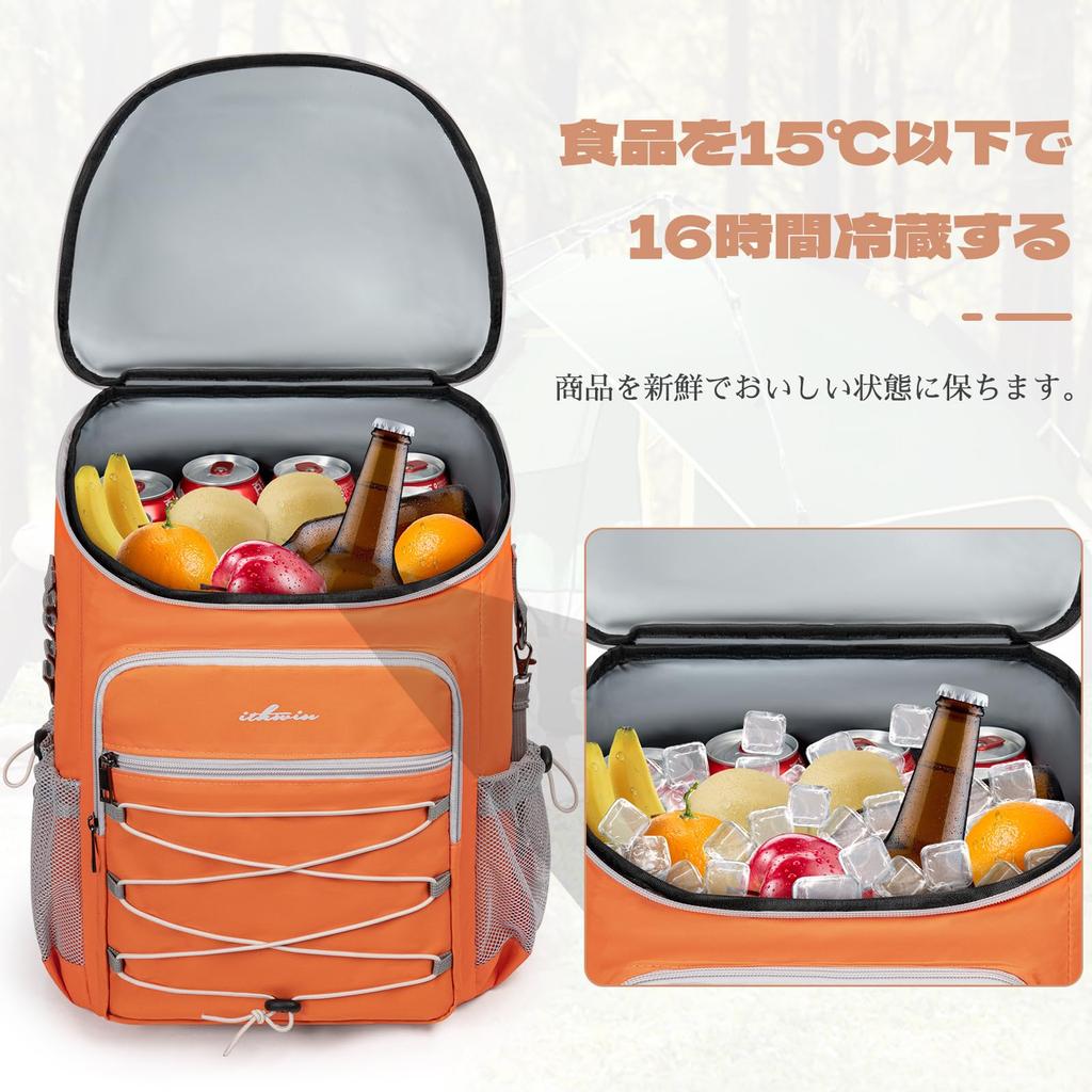 Rxakudedo Cooler Lightweight Insulated Backpack with 30 Bottles and Design Soft Insulated Camping Beach Portable Insulated Backpack for Travel and