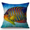 Summer Home Decoration Oil Painting Tropical Ocean Fish Sofa Throw Pillow Cover Nemo Fish Cotton Linen Cushion Cover Cases