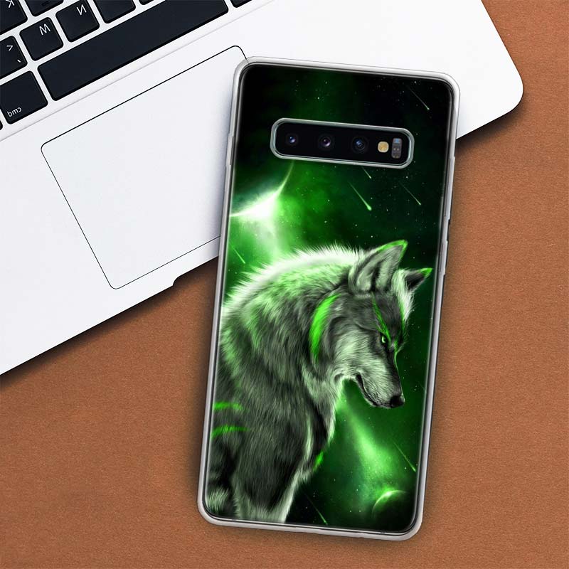 Звездный Животный Волк Ледяной Чехол для Телефона Samsung Galaxy M21 M12 M31S M32 M51 M52 Note 20 Ulte 10 Plus 9 8 J4 J6 + J8 M11 F52 F62