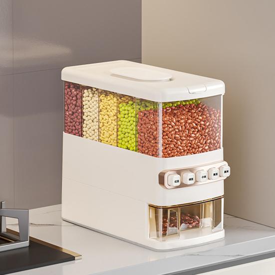 Диспенсер для риса с защитой от насекомых, влагонепроницаемый дизайн, пищевой пластик, контейнер для хранения зерна сверхбольшой вместимости