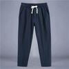 Укороченные хлопковые брюки для мужчин, летние, облегающие, свободные, больших размеров, спортивные, прямые брюки, мужские повседневные брюки