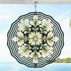 Lucky Clover Pattern Metal Wind Spinner Outdoor Decorative Kinetic Garden Art Hanging Wireless Wind Chime for Halloween Christmas
