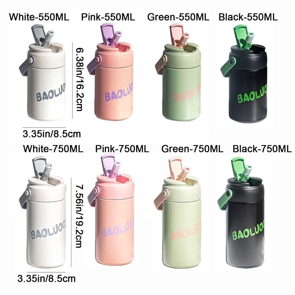 Кружки с соломинкой большой вместимости, с термоизоляцией, ручная термоизолированная бутылка для воды, модный термос, для девочек