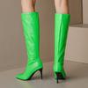Sexy Knee High Boots For Women Black White Green Patent Party Shoes High Heels Winter Autumn 2025 Long Boot Female Large Size 48