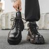 Ботинки Martin Boots с толстой подошвой, с высоким голенищем, в британском стиле, с высоким голенищем, мужские короткие ботинки с боковой молнией 30322-J