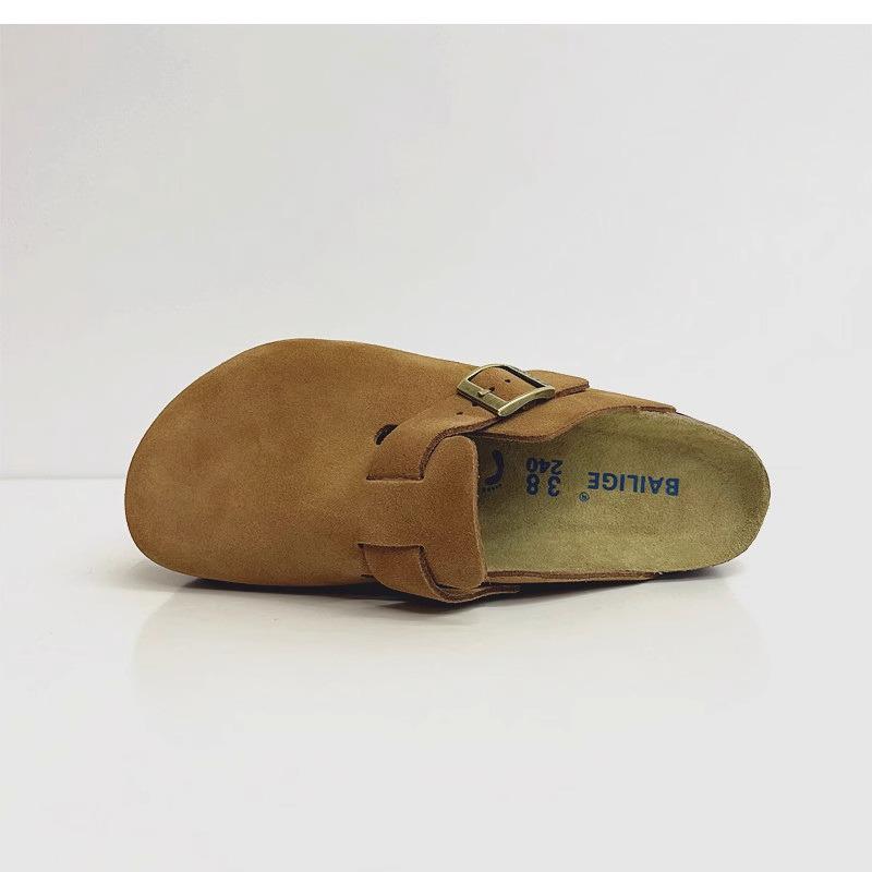 Женские кожаные клоги Sangpo с пробковой поддержкой свода стопы, тапочки с толстой подошвой, увеличивающие рост на 6 см, для ношения на улице.