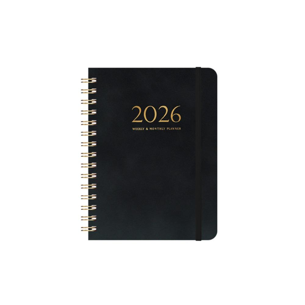 PU Leather Cover 2026 Weekly Monthly Planner Calendar Daily Notebook  Record