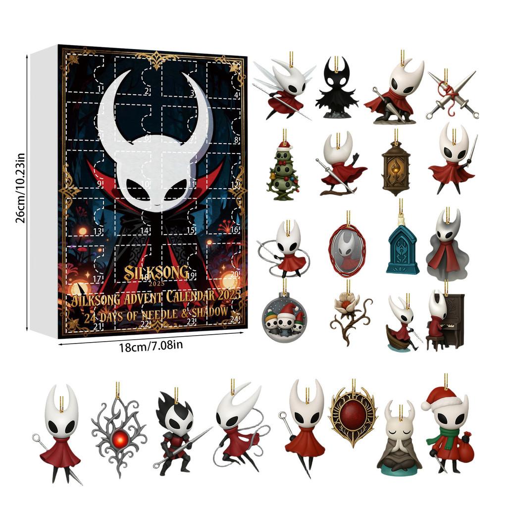 Рождественский календарь Hollow Knight с акриловыми фигурками для праздничных торжеств и обмена подарками