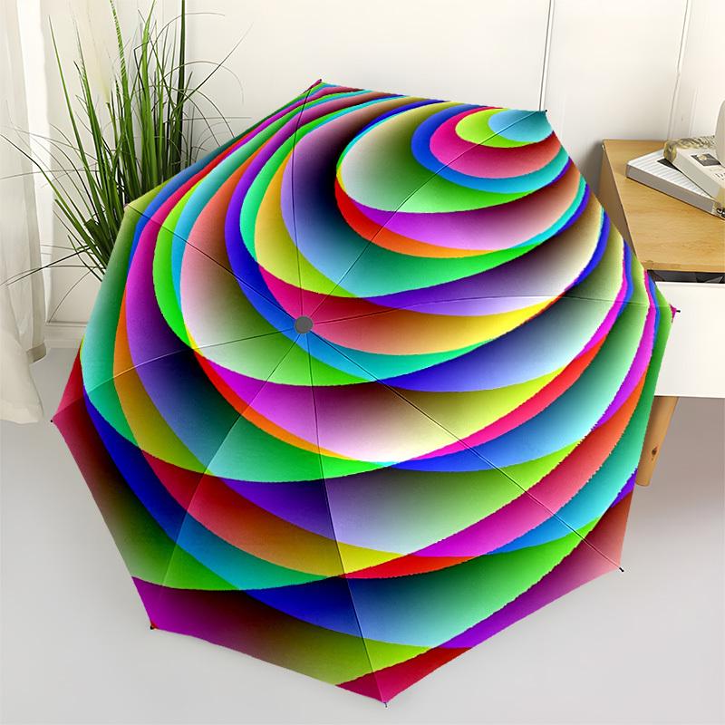 1PC Colorful Sphere Pattern Automatic Open/close, All-Season Portable Folding Umbrella for Women & Men yy250919208