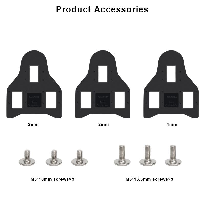 Road Bike Lock Pedal Shims SH20 SPD-SL Bicycle Shoe Self Lock Adjustable For KEO 1/2mm Cycling Lock Pedal Cleat Gasket Adapter