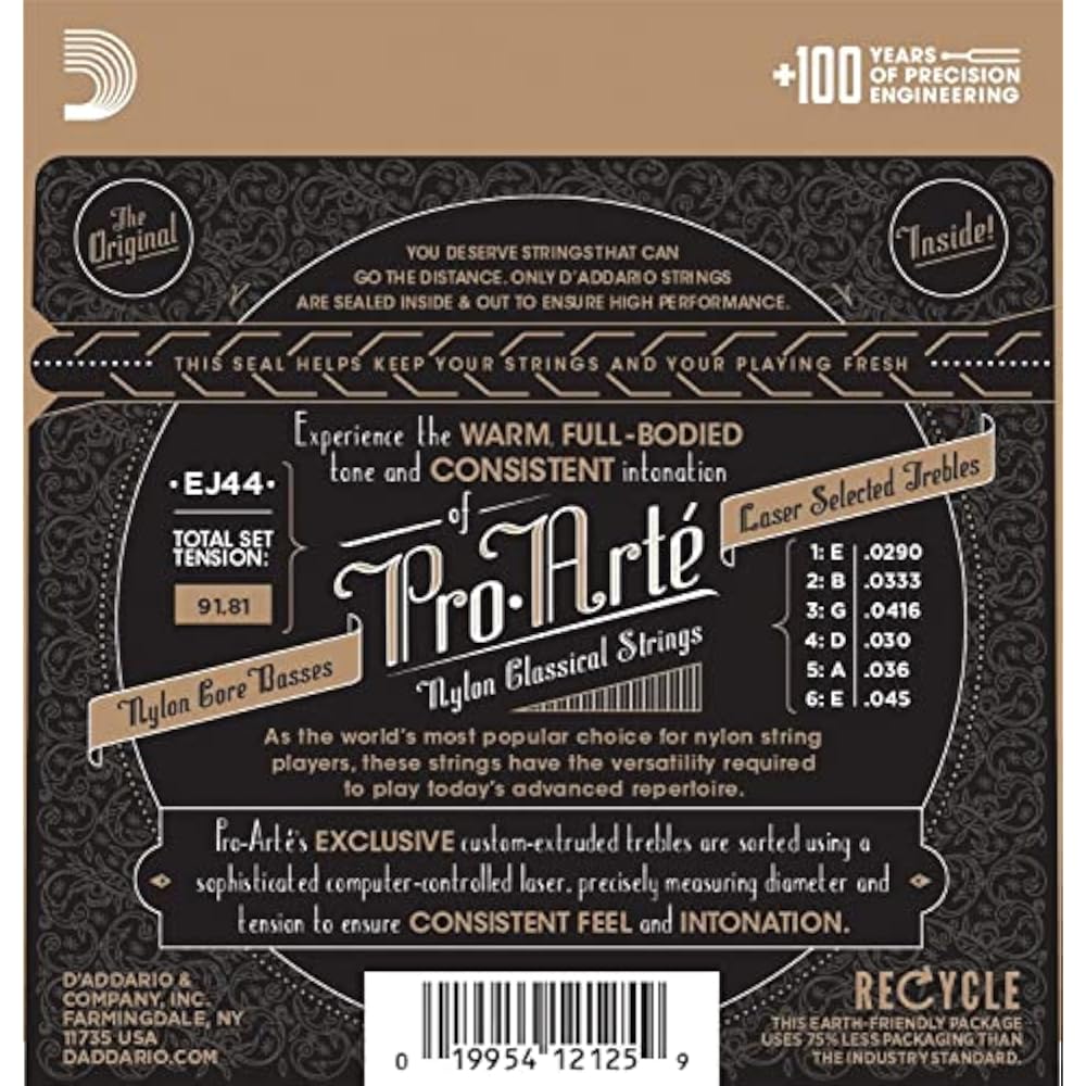 D'Addario Daddario Струны для классической гитары Pro Arte Серебро/Прозрачные Extra Hard EJ44 x 10 Комплектов [Купола...