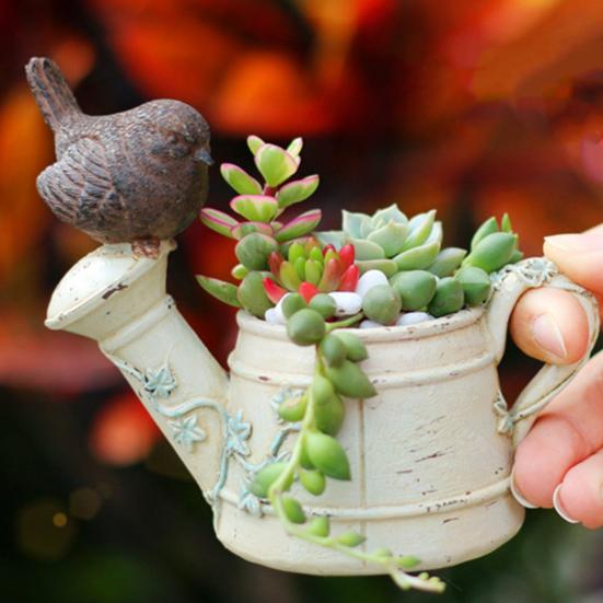 Многофункциональный цветочный горшок ручной работы из смолы, добавляющий жизненной силы птичий душ, горшок для растений, садовые принадлежности