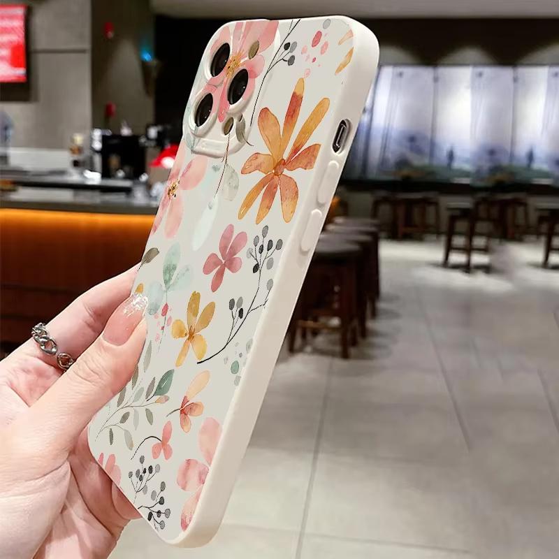 Стильный Милый Весенний Цветочный Чехол Для Телефона Для iPhone 17 16 15 14 13 12 11 Pro Max 16E 7 8 Plus XR XS X Ударопрочный Силиконовый Мягкий Чехол