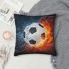 Футбольный мяч в огне и воде Наволочка для подушки Чехол для подушки Мягкая наволочка для кровати дивана офиса автомобиля Декор 18x18 дюймов