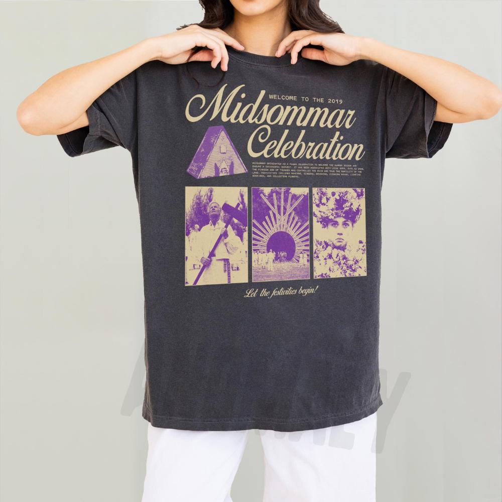 Retro Midsommar Celebration TShirt Funny Modern Horror Movie Tee Shirt Graphic Clothing Short Sleeve Shirt Unisex