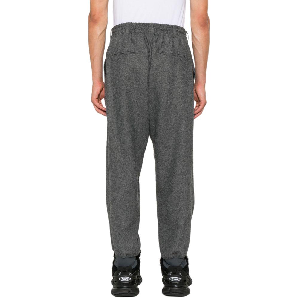 Y-3 Однотонные повседневные брюки средней посадки на кулиске с манжетами Мужские низы Серый JE3432