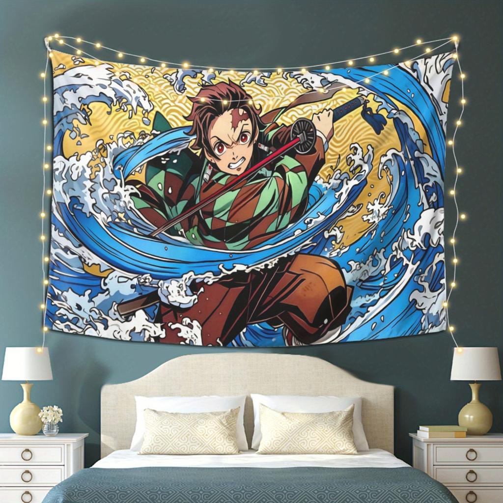 1pc Sharp Water Tapestry Durable WrinkleResistant Soft Polyester Fiber Home Decor Horizontal Wall Hanging