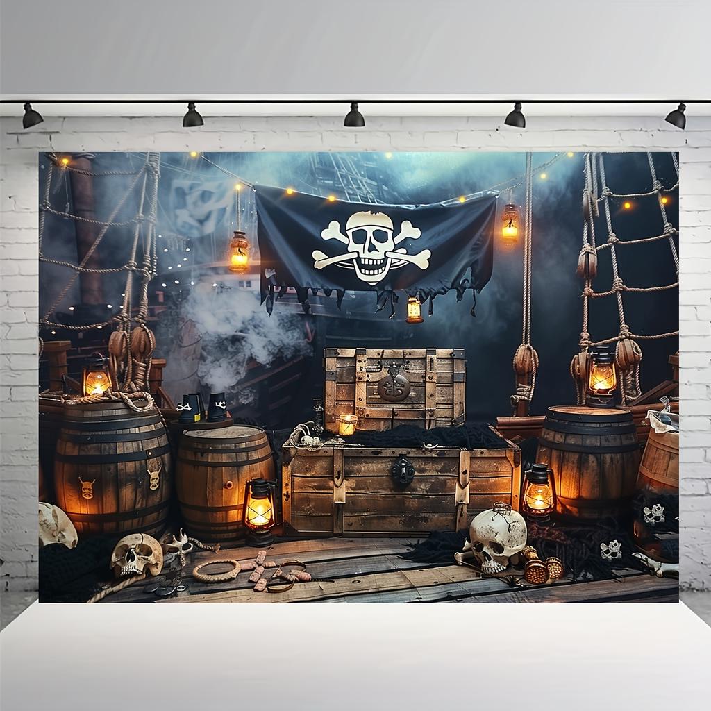 Pirate themed polyester photography background, perfect for teenage birthday parties, indoor/outdoor decoration