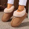 Женские теплые зимние сапоги на плоской подошве из искусственного меха, новые зимние легкие ботильоны без застежек, женские удобные нескользящие хлопковые туфли без застежек