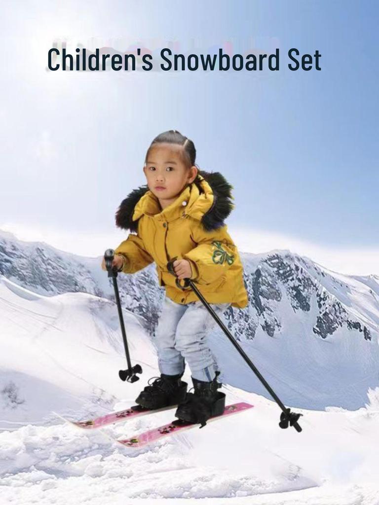 Детский комплект лыж с двумя досками, палками, лыжами для начинающих, санками и зимним снаряжением