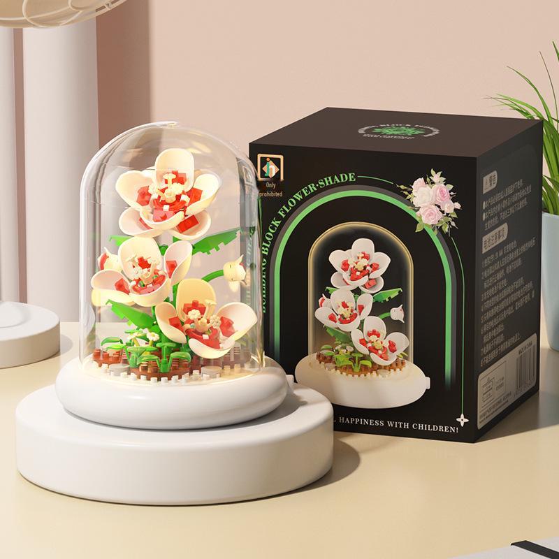 Valentine's Day Eternal Rose Bouquet: Compatible with Lego China Building Blocks, Flower Plant Potted Children's Toy