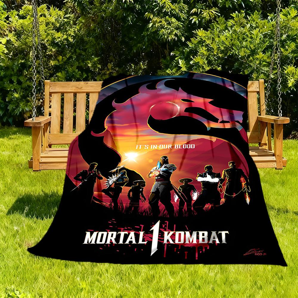 1 шт. Плед Mortal Kombat Warriors для улицы, легкий, фланелевый, мягкий и теплый, для использования в любое время года, для дивана, на открытом воздухе007