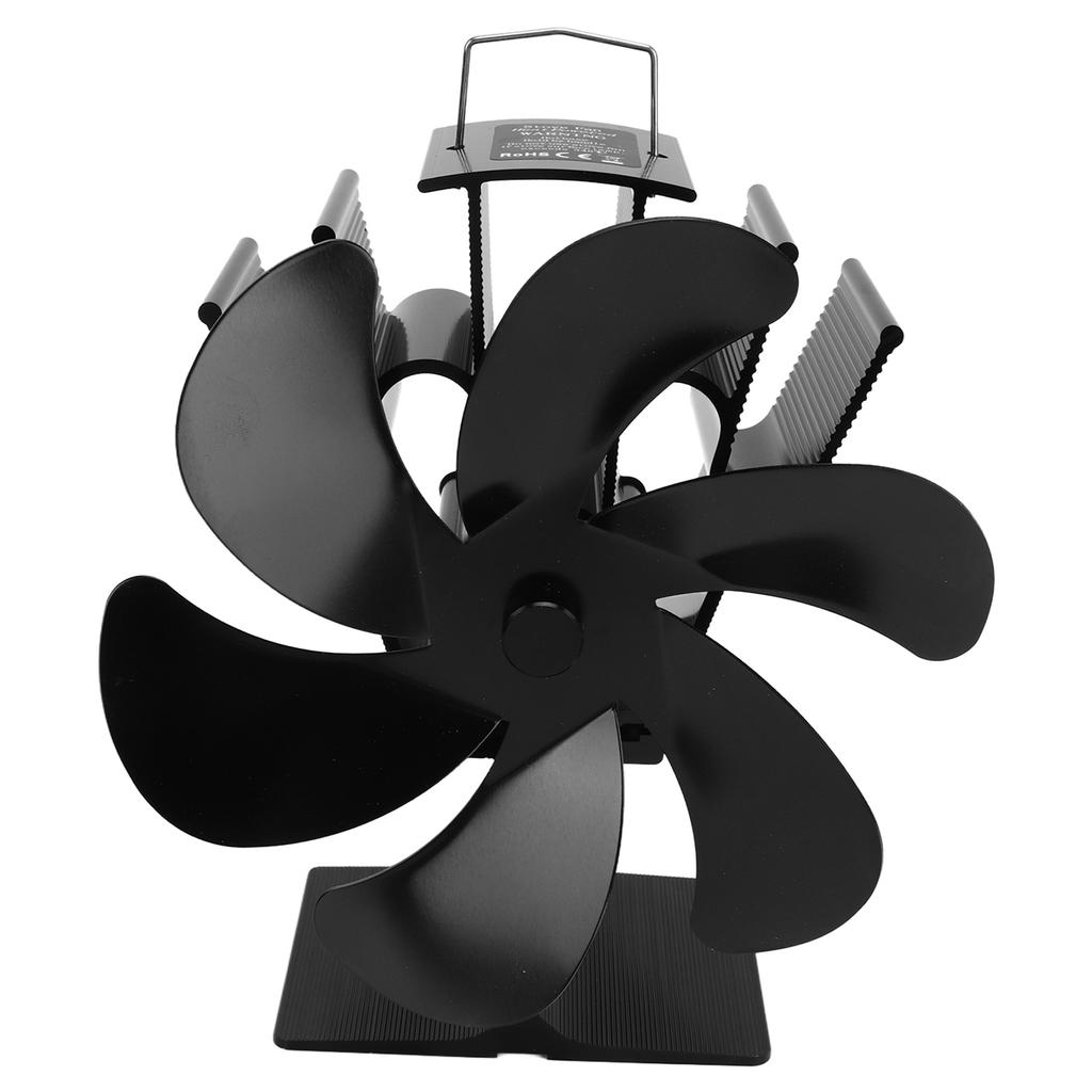 6 Blades Heat Powered Stove Fan Self Starting High Temperature Resistant Fireplace Fan LT385 4