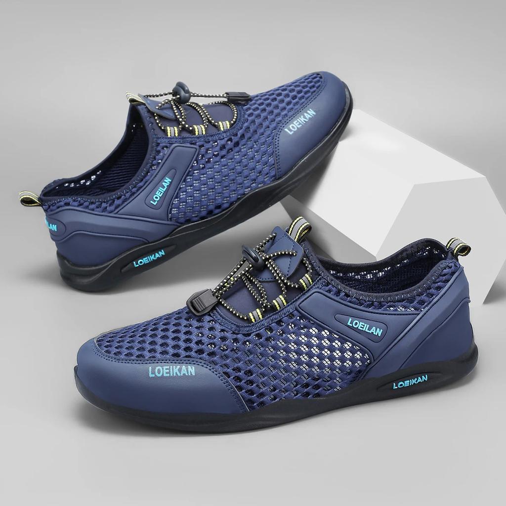 Нейтральная обувь для водных видов спорта для мужчин и женщин, подходит для прогулок по пляжу, легкая сетчатая обувь для плавания - конструкция с дренажными отверстиями